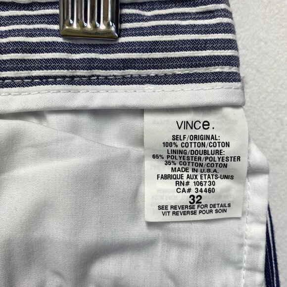 Vince Pleated Stripes Seersucker Shorts Mens Size 32 Gray-White Puckered Texture - Picture 4 of 16